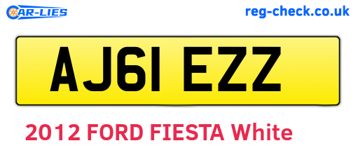 AJ61EZZ are the vehicle registration plates.