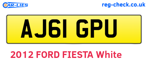 AJ61GPU are the vehicle registration plates.