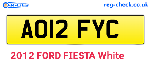 AO12FYC are the vehicle registration plates.