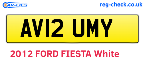 AV12UMY are the vehicle registration plates.