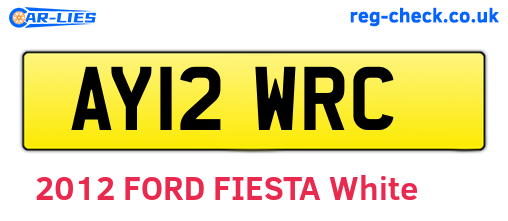 AY12WRC are the vehicle registration plates.