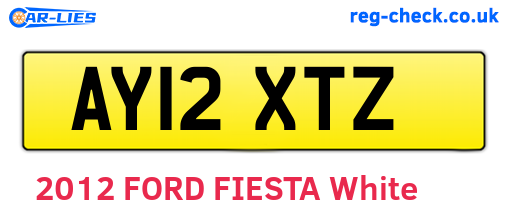 AY12XTZ are the vehicle registration plates.
