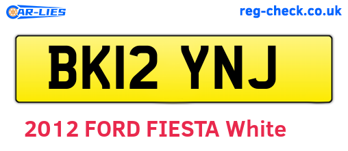 BK12YNJ are the vehicle registration plates.
