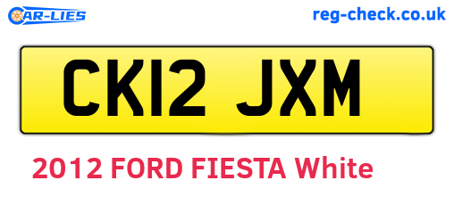 CK12JXM are the vehicle registration plates.