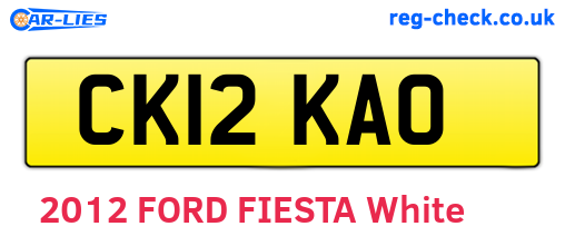 CK12KAO are the vehicle registration plates.