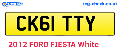 CK61TTY are the vehicle registration plates.
