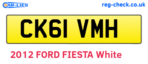 CK61VMH are the vehicle registration plates.