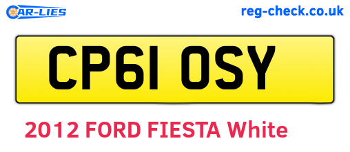 CP61OSY are the vehicle registration plates.