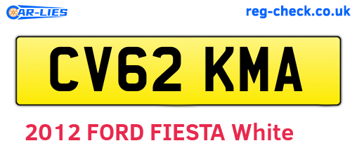 CV62KMA are the vehicle registration plates.