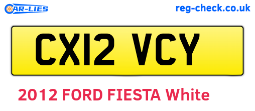 CX12VCY are the vehicle registration plates.