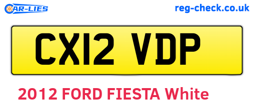 CX12VDP are the vehicle registration plates.