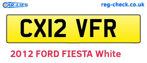 CX12VFR are the vehicle registration plates.