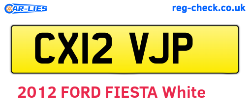 CX12VJP are the vehicle registration plates.