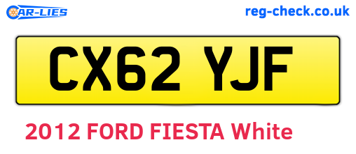 CX62YJF are the vehicle registration plates.