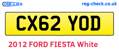 CX62YOD are the vehicle registration plates.