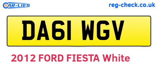 DA61WGV are the vehicle registration plates.
