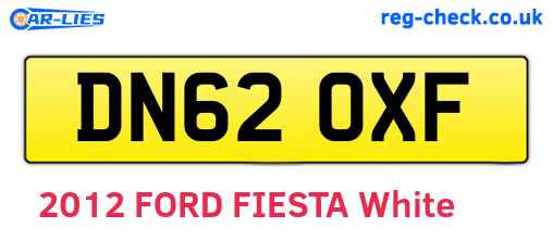 DN62OXF are the vehicle registration plates.