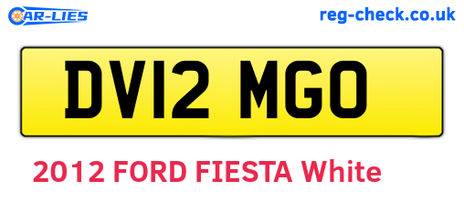 DV12MGO are the vehicle registration plates.