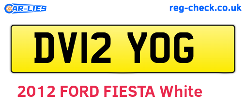 DV12YOG are the vehicle registration plates.