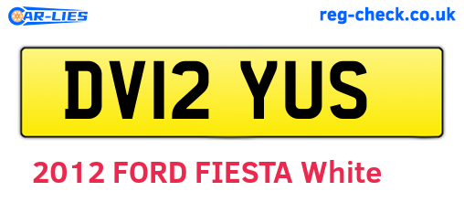 DV12YUS are the vehicle registration plates.