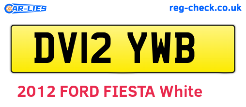 DV12YWB are the vehicle registration plates.