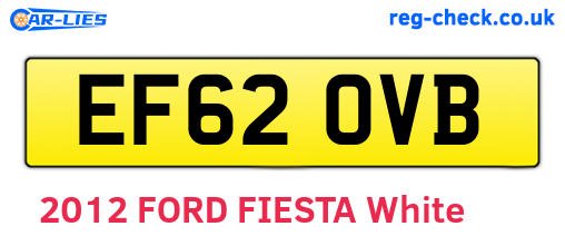 EF62OVB are the vehicle registration plates.