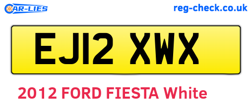 EJ12XWX are the vehicle registration plates.