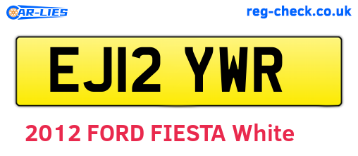 EJ12YWR are the vehicle registration plates.