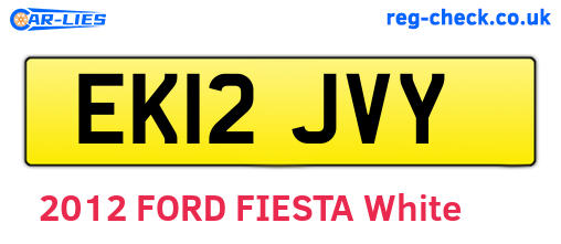 EK12JVY are the vehicle registration plates.