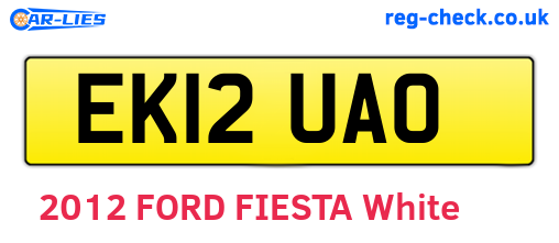 EK12UAO are the vehicle registration plates.
