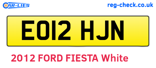 EO12HJN are the vehicle registration plates.