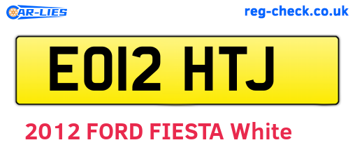 EO12HTJ are the vehicle registration plates.