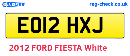 EO12HXJ are the vehicle registration plates.
