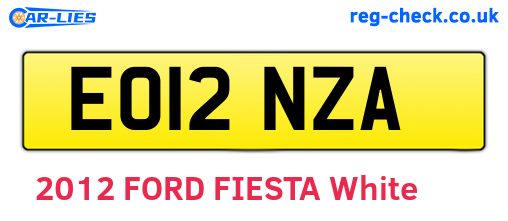 EO12NZA are the vehicle registration plates.