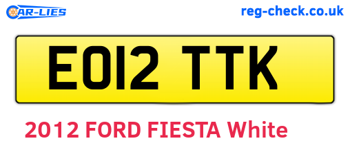 EO12TTK are the vehicle registration plates.