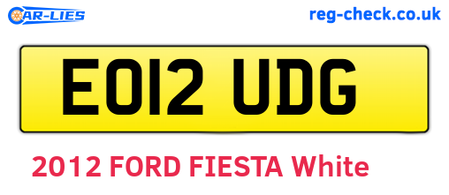 EO12UDG are the vehicle registration plates.