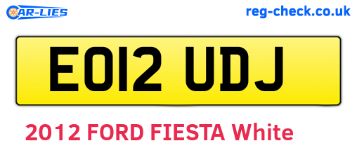 EO12UDJ are the vehicle registration plates.
