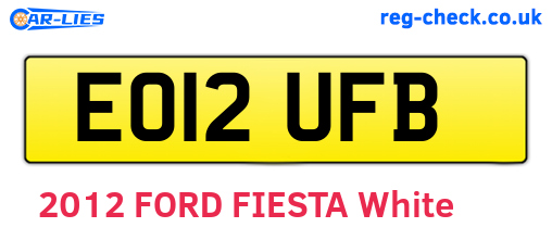 EO12UFB are the vehicle registration plates.