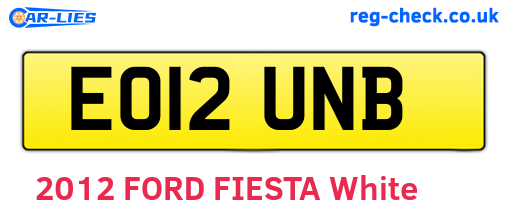 EO12UNB are the vehicle registration plates.
