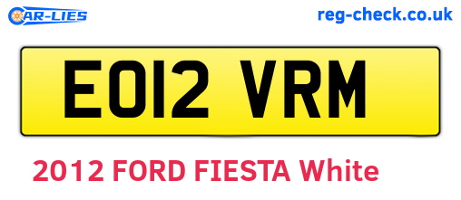 EO12VRM are the vehicle registration plates.