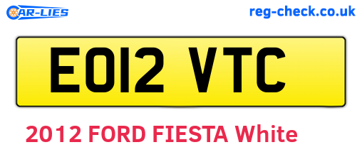 EO12VTC are the vehicle registration plates.