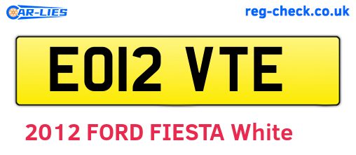 EO12VTE are the vehicle registration plates.
