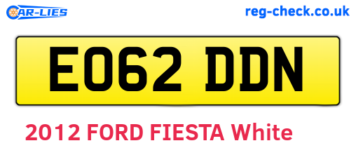EO62DDN are the vehicle registration plates.