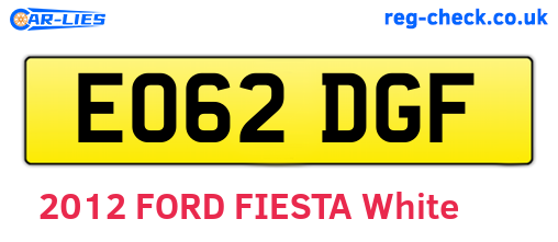 EO62DGF are the vehicle registration plates.