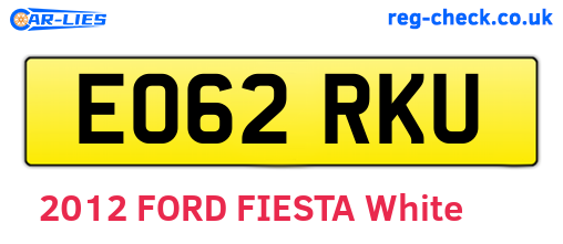 EO62RKU are the vehicle registration plates.