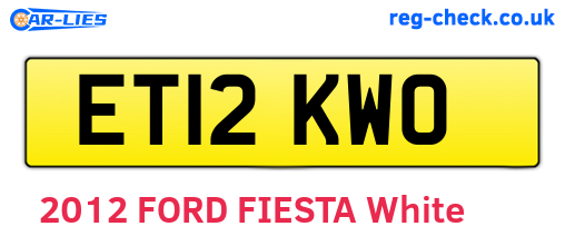 ET12KWO are the vehicle registration plates.