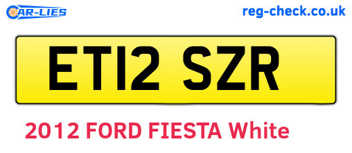 ET12SZR are the vehicle registration plates.