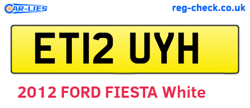 ET12UYH are the vehicle registration plates.