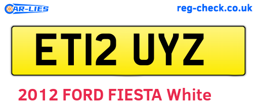 ET12UYZ are the vehicle registration plates.