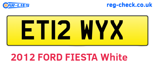 ET12WYX are the vehicle registration plates.